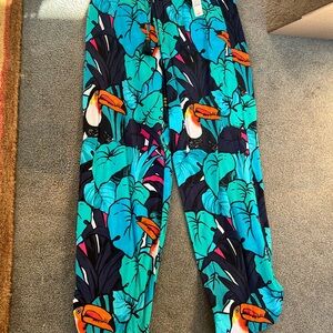Talbots Blue and Black Floral Pants